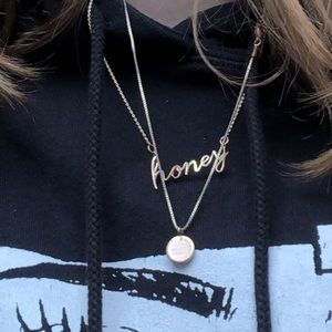 H&M rose cold circle necklace